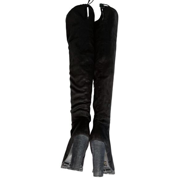 Charlotte Russe Tie-Back Over-The-Knee Boots | Black | 9 - Picture 2 of 4